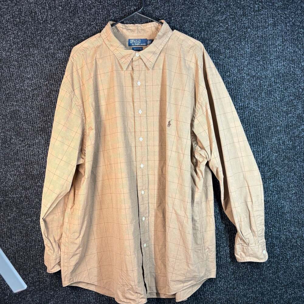 Polo by Ralph Lauren Men's Long Sleeve Button-Down Plaid Shirt Brown 3X